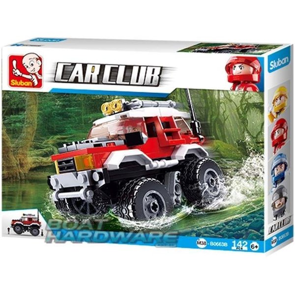 Sluban Sluban 663B Car Club Red Offroad Jeep Building Brick Kit (145 pcs) 663B